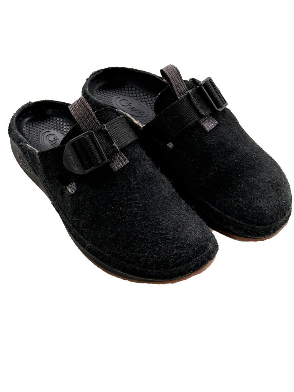 Chaco Paonia 7 JCH108934 Black Suede Clog Comfort Shoe Wool Lined Sport Sandal